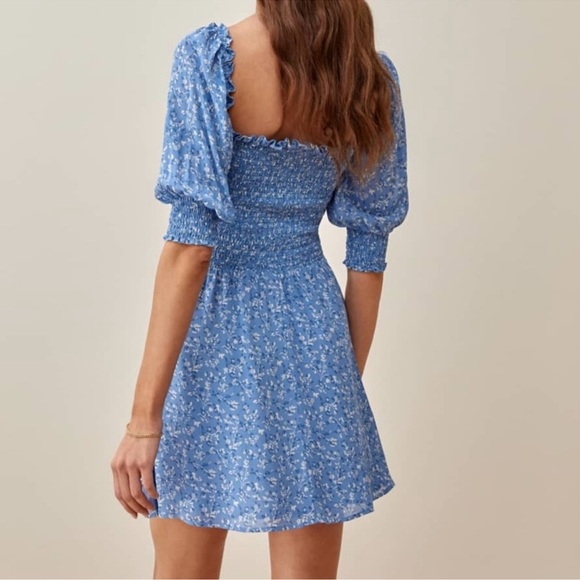 REFORMATION Elle Mini Dress In Suzette - Picture 3 of 10